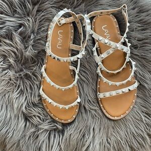 Strappy studded flat sandals
